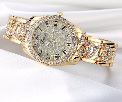 Rhinestone-Studded Women's Luxury Wrist Watch