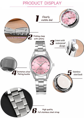 Women's Casual Silver Wrist Watch